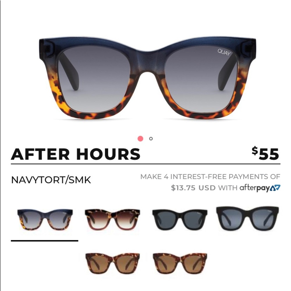 Quay After Hours Sunglasses Tortoise Navy Smoke